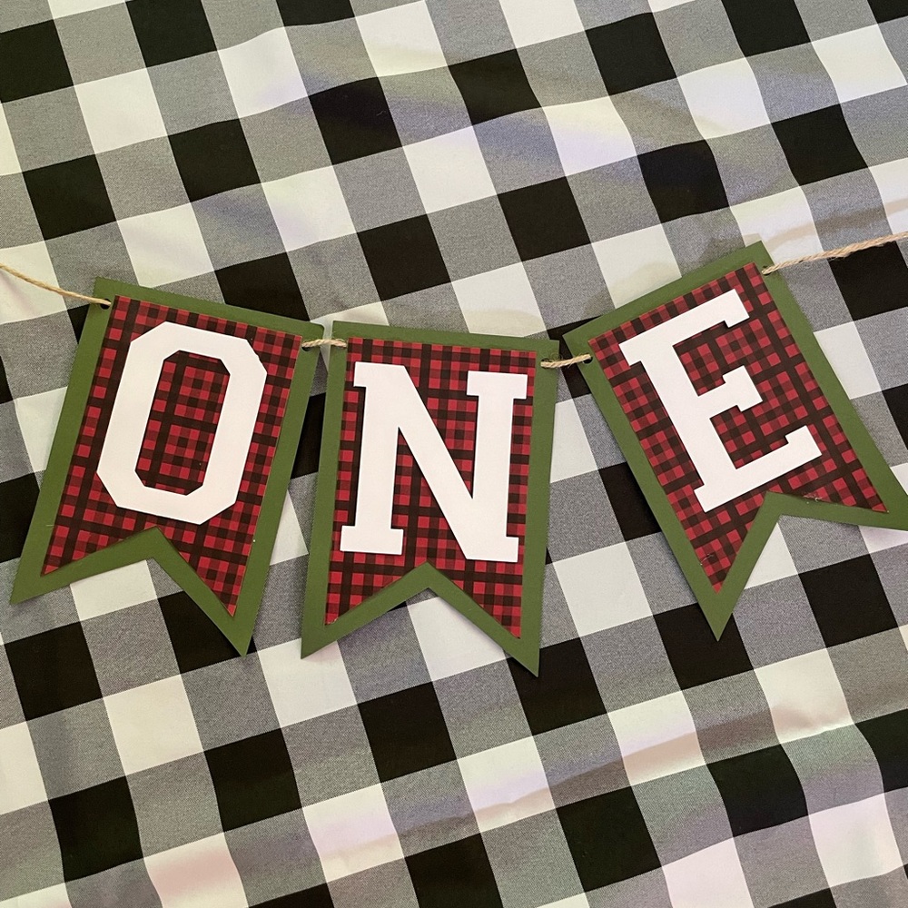 1st birthday party pack! “Flannel up for some fun, ____ is turning 1”